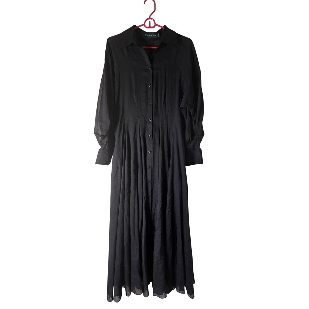 Brandon Maxwell The Virginia Gathered Cotton-Voile Midi Shirt Dress L-XL Luxury